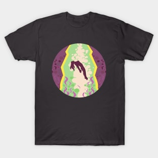 Woman being abducted by a sky light T-Shirt